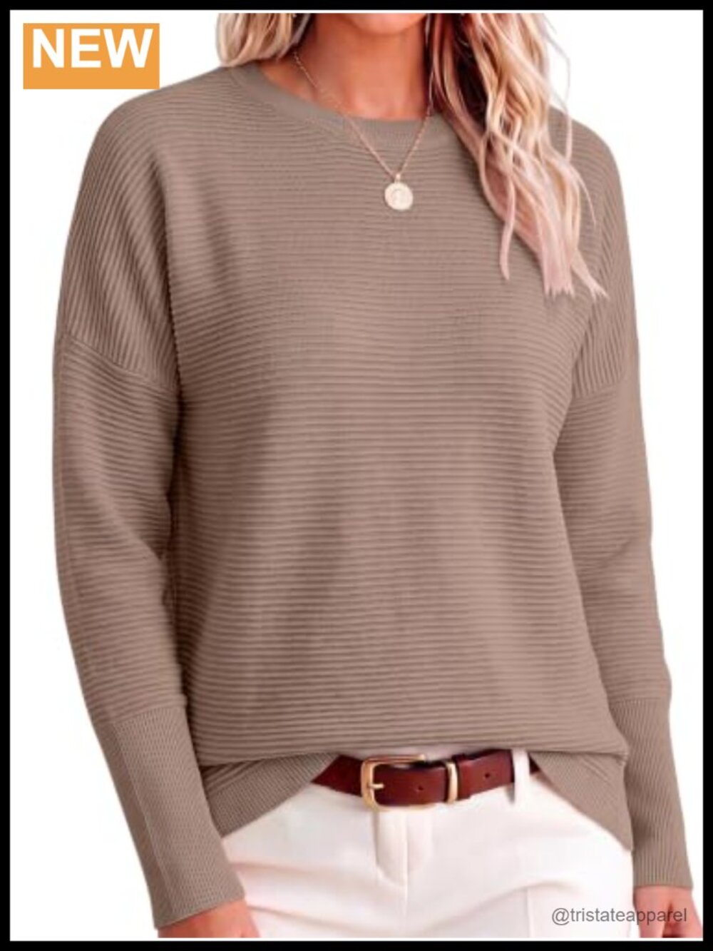 ANRABESS Women Oversized Long Batwing Sleeve Ribbed Sweaters